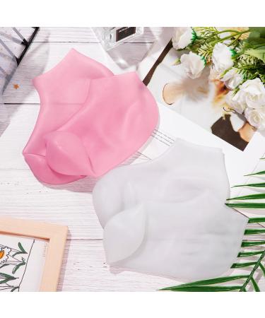 Noverlife 2 Pairs Silicone Moisturizing Aloe Socks for Dry Cracked Feet - Women's Softening Spa Gel Socks - Pink & White - Buy Online on GoSupps.com