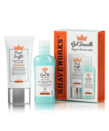 Shaveworks Get Smooth Duo, Post Waxing and Shaving Solution for Ingrown Hair, Razor Bumps and Razor Burns, The Cool Fix, 1 Fl Oz. and The Pearl Souffl Shave Cream, 1 Fl Oz. 2 Piece Set