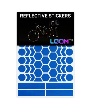 Reflective Stickers Kit (67pcs Blue)| Self-Adhesive Bike Decals for Nighttime Safety | Reflective Sticker for Helmet, Motorcycle, Bicycle, Car & Stroller | Waterproof Visibility Stickers