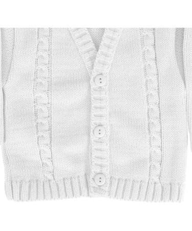 Baby Boys Cable Knit Cardigan - Made in Portugal - White - 3-6 Months - Buy Online on GoSupps.com