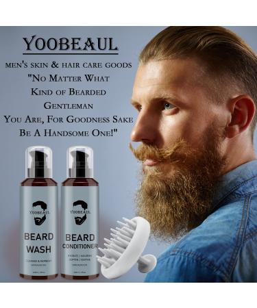 Beard Wash & Conditioner Set with Silicone Brush - Argan & Jojoba Oils, Softens, Strengthens, Reduces Itchiness, Dandruff & Frizz - Beard Shampoo with Beard Oil - 2 x 4 Fl Oz - Buy Online on GoSupps.com