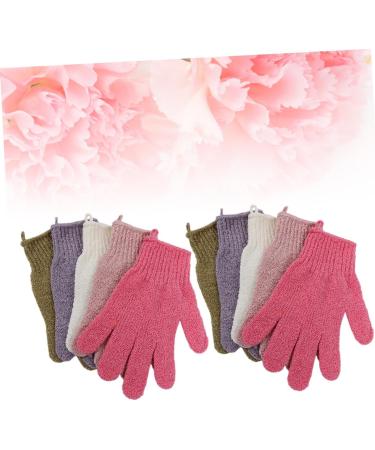 FOMIYES 10 Pairs Exfoliating Shower Gloves - Five-Finger Bathing Mitts for Soft Skin & Spa Experience | International Shipping Available - Buy Online on GoSupps.com