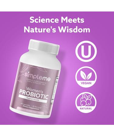 Simpleme Womens Probiotics with Prebiotics Cranberry - Vaginal Probiotics for Women - For pH Balance UTI Vaginal Health Gut Flora - Women's Probiotics Supplement Complex for Wellness - 60 Capsules - Buy Online on GoSupps.com