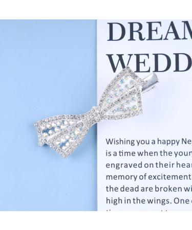 Inilbran Vintage Rhinestone Bow Hair Clip Barrette Rainbow Crystal Wedding Hair Barrettes Shiny Crystal Hairpins Barrette Paved Cz Bowkont Hair Pins Hairclip Crystal Wedding Headpieces Accessories - Buy Online on GoSupps.com