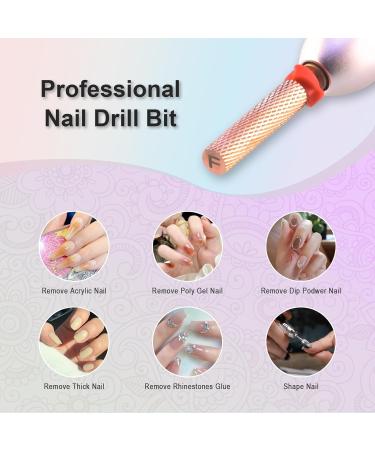 Depvko Super Long Barrel Nail Drill Bits - 3/32" Carbide Bit for Acrylic Nails | Two Way Rotate Professional Safety Bits | Fast Manicure & Pedicure Tool - Fine Rose Gold - Buy Online on GoSupps.com
