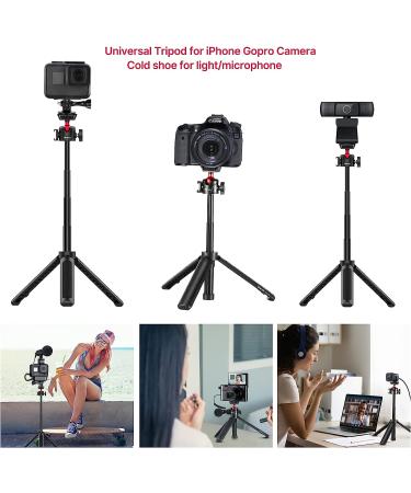 MT-16 Extendable Mini Camera Tripod | Lightweight & Portable Vlog Travel Selfie Stick | 360 Ball Head, Cold Shoe | for Akaso, DSLR, Gopro 5-11 - Buy Online on GoSupps.com