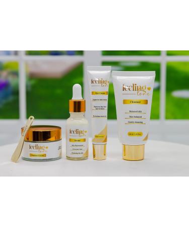 Exclusive Skincare Set: Cleanser Serum Essence Cream & Eye Cream for Radiant Glowing Skin - Ultimate 4-Step Natural Beauty Routine - Buy Online on GoSupps.com