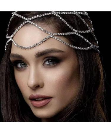 YO-HAPPY Hollow Rhinestone Mesh Headwear | Luxury Crystal Wedding Head Chain & Hair Accessories for Women - Buy Online on GoSupps.com