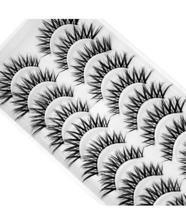 10 Pairs Bluesmurfs 3D Cat Eye Volume Individual Short Natural Faux Mink Fake Lashes Pack - Buy Online on GoSupps.com