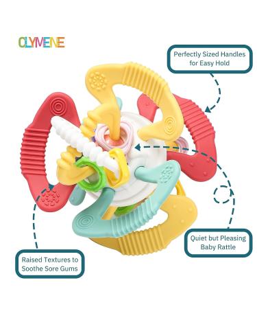 CLYMENE Baby Sensory Teething Toys - Soft & Safe Teether for Infants 0-6 Months - Easy-to-Hold Chew Toy for Newborns - Buy Online on GoSupps.com