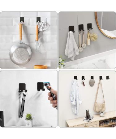 Grutti Razor Holder Shower - 2 Pack Multi-Purpose Stainless Steel Hooks | Self-Adhesive No Drill Towel & Razor Keeper for Bathroom Bedroom & Kitchen - Black - Buy Online on GoSupps.com