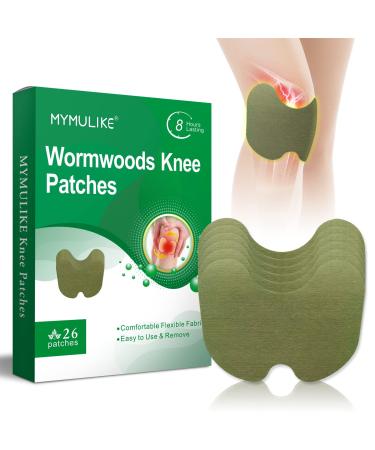 Knee Pain Patches Pain Relief Patch for Knee 26pcs Wormwood Pain Relief Patch Knee Relief Patches kit Long Lasting Effect Warming Herbal Plaster Relief Knee Pain Up to 24 Hours(for Knee-26)