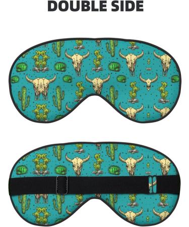 Cute Cactus & Bull Skull Eye Mask | Ultra-Soft Light-Blocking for Comfort & Restful Sleep - Shop Internationally - Buy Online on GoSupps.com