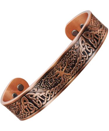 Holistic Magnets Copper Magnetic Bracelet for Arthritis & Tendinitis Relief - Celtic Tree of Life Design (19.5-22cm) - Buy Online on GoSupps.com