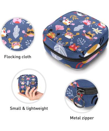 Womens Bonds Storage Pockets Stillpad Holder - Cartoon Crabs & Leaves Portable Period Kit Bag | Stylish Feminine Product Bag for Girls - Buy Online on GoSupps.com