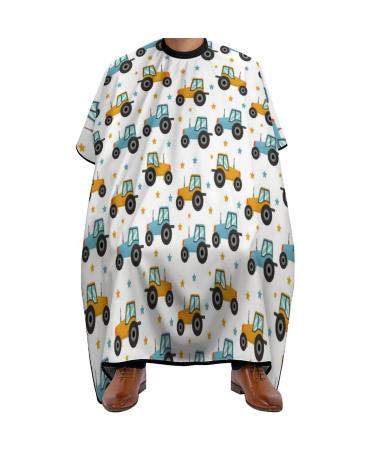 Tractor Pattern Professional Hair Cutting Cape Apron Salon Haircut Barber Hairdressing with Snap Closure