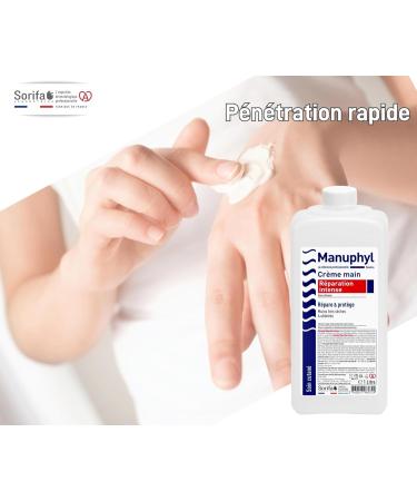 SORIFA - Set of 2 Manuphyl Intense Repair - Very dry and damaged hands - Low greasy slightly fragrant enriched with glycerin and wheat protein - 1L bottle - Buy Online on GoSupps.com