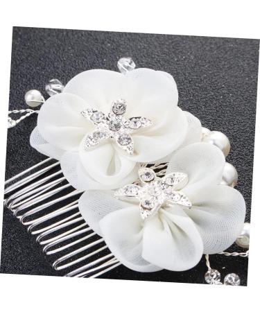 Didiseaon Wedding Headpiece for Bride Comb for Bridal Flower Hair Comb Wedding Hair Comb Decor Combs Hair Comb for Women Hair Comb for Bride Rhinestone The Flowers White Women's - Buy Online on GoSupps.com