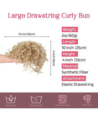 Rpeixya Stylish Golden Hair Part Bun with Elastic Cord | Curly Ponytail Chignon for Women - Perfect for Fashionable Dutt Styles - Buy Online on GoSupps.com