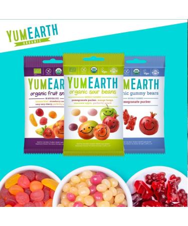  YumEarth YUMEARTH - Organic Vegan & Gluten-Free Fruit Snacks - Soft Natural Fruit Candies - 4 Original Flavors - Banana Strawberry Cherry & Peach - 12 x 50g Bags - Buy Online on GoSupps.com