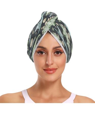 Watercolour Dinosaur Dry Hair Cap & Quick Drying Towel Set - Super Absorbent Soft Comfort 2 Pieces with Button Headband - Buy Online on GoSupps.com
