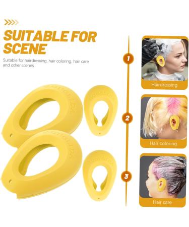 Angoily 2 Pairs Hair Dyeing Supplies Ear Covers for Shower Heat Ear Shields Coloring Ear Cover for Dying Hair Dryer Showering Ear Muffs Black Silica Gel Protector Make up Pregnant Woman 7.5x5cm Yellow - Buy Online on GoSupps.com