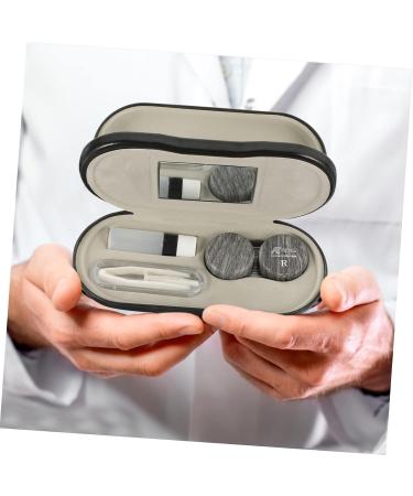 Anneomas 2-in-1 Glasses Case & Sunglasses Pocket - Wood Grain Travel Solution & Contact Lens Container - Buy Online on GoSupps.com