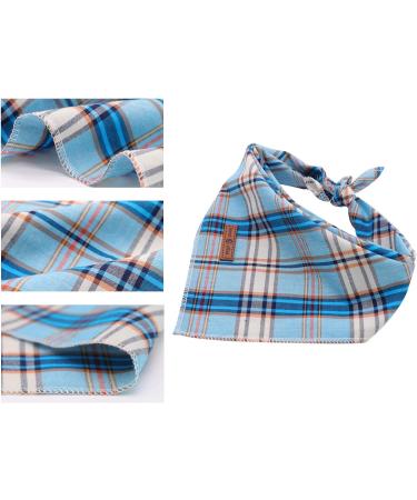 Lionet Paws Blue Grid Dog Bandana for Small Medium Large Dogs - Triangle Scarf for Boy or Girl - Pack of 1 - Buy Online on GoSupps.com