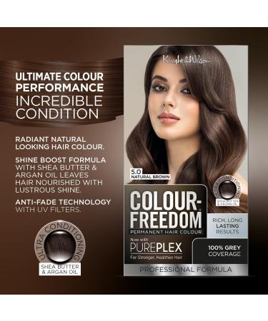 Colour Freedom Natural Brown Permanent Hair Colour. Formulated with PurePlex to Protect Restore and Nourish. 100% Grey Coverage. 5.0 Rich Natural Brown by Knight & Wilson - Buy Online on GoSupps.com