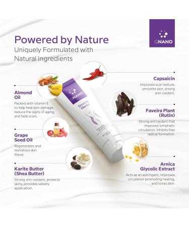 Advanced Stretch Mark Therapy Cream - Natural Ingredients for Firmer Skin Prevention & Healing - 4.2oz for Men & Women - Buy Online on GoSupps.com