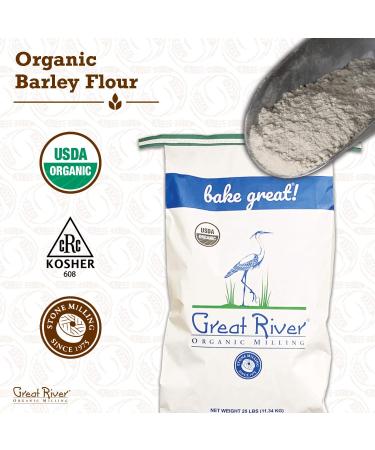Great River Organic Milling Barley Flour Stone Ground Unbleached Unbromated Non-GMO Kosher High Fiber Pancakes - 400 Oz - Buy Online on GoSupps.com