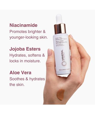 Mineral Fusion Face Serum, Sheer Tint Mineral SPF Serum, 1 Fl Oz, Tan, Tinted Broad Spectrum SPF 50 Mineral Sunscreen, Sheer Coverage, Lightweight & Dewy Finish for Glowing, Protected Skin - Buy Online on GoSupps.com