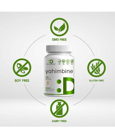 Yohimbine HCL 10mg 300 Softgels - 5 Months Supply, Extra Strength Plant Based Supplements for Energy and Performance - Gluten-Free, Non-GMO, Easy to Swallow - Buy Online on GoSupps.com