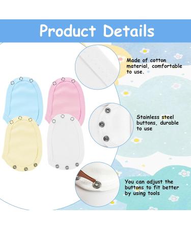 Aolso Baby Bodysuit Extender 4pcs Set - Maximize Baby Clothes Lifespan - White/Yellow/Pink/Blue - Buy Online on GoSupps.com