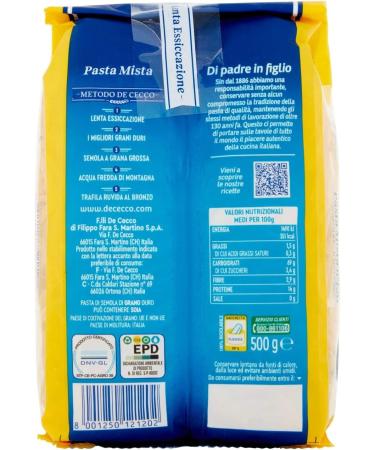 De Cecco 10x Cecco pasta 100 Italiaanse Mixed pasta n 120 gemengde pasta 500 g - Buy Online on GoSupps.com