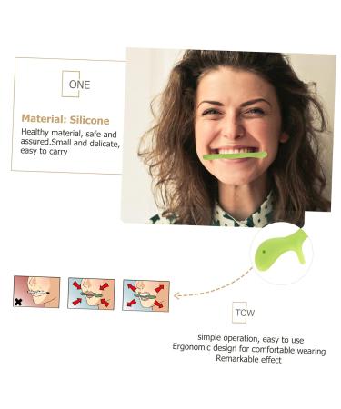 FRCOLOR Mouth Lift Exerciser Kit - 3pcs Orthotics Smile Shaping Tool & Lip Plumper for Personal Face Training - Green - Buy Online on GoSupps.com
