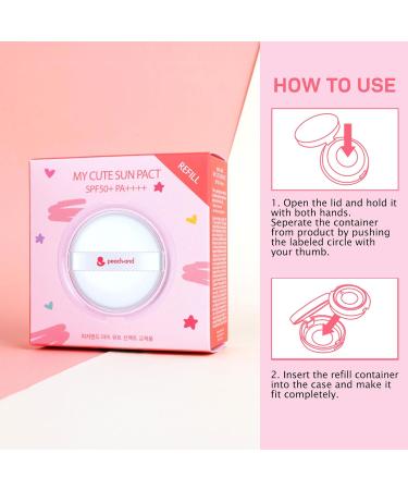 Peachand Baby Kids Mineral Sun Cushion SPF50+ PA++++ Korean Skin Care Pink ribbon Set with 1 Cushion and 1 Refill - Buy Online on GoSupps.com