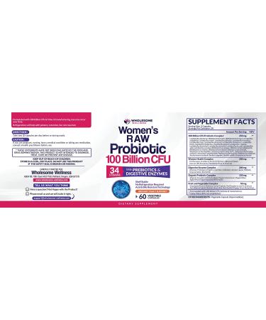 Wholesome Raw Probiotics for Women - 100 Billion CFUs  60 Capsules - Buy Online on GoSupps.com