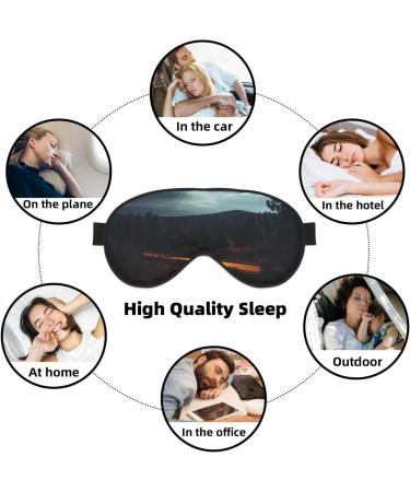 UFO At Night Print Double Sided Blackout Eye Mask - Best Sleep Mask for Men & Women - Buy Online on GoSupps.com
