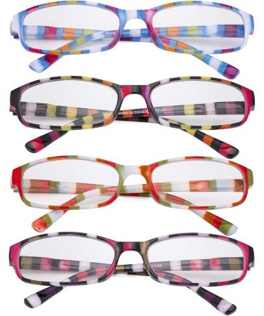 Eyekepp Pack of 4 Women's Fashionable Reading Glasses - Stylish Stripe Design +1.75 - International Shipping Available - Buy Online on GoSupps.com