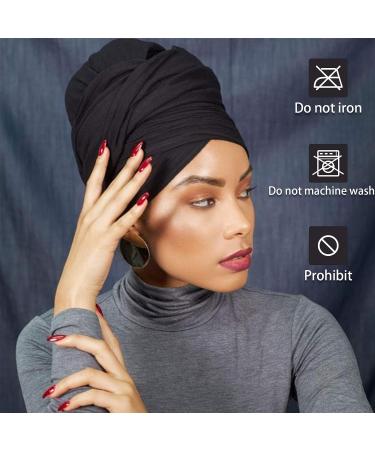 12-Piece Stretch Jersey Turban Headwrap Set for Women - Solid Color African Headwear - Wine Red, Beige, Purple, Black, and more - Buy Online on GoSupps.com