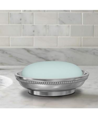 nu steel CHC3H 18/8 Stainless Steel Beaded Soap Dish Holder for Kitchen Bathroom Shower - Shiny Finish - Buy Online on GoSupps.com