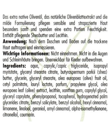 Haslinger No. 2514 Olive Body Lotion - Moisturizing Body Milk with Olive Leaf Extract & Shea Butter 200ml | International Shipping - Buy Online on GoSupps.com