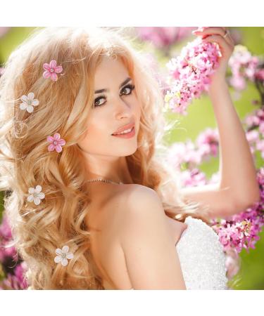 cobee 16PCS Flower Hair Clips Crystal Rhinestone Petal Hair Clip Small Hair Clips Mini Hair Claw Clips Fashion Hair Accessories for Women Girls Birthday and Wedding Party Daily (Beige Pink) - Buy Online on GoSupps.com