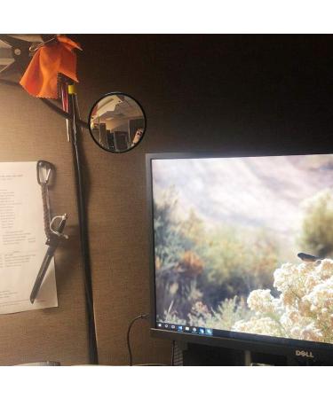 Ampper Glass Clip On Rear View Cubicle Mirror - 3.75 Round Convex Mirror with Frame for Personal Safety and Security - Buy Online on GoSupps.com