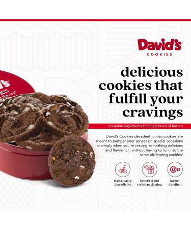 David's Cookies Fresh Baked Decadent Jumbo Smores Cookies Gift Tin - 2 lb (8pcs) | Perfect Gift for Special Occasions - Buy Online on GoSupps.com