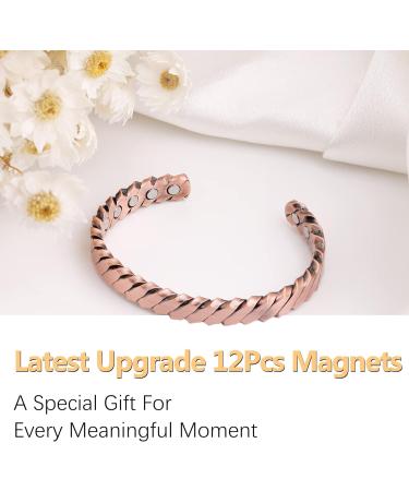 Jeracol Copper Magnetic Bracelet for Women & Men - Adjustable Size Cuff Bangle with 3500 Gauss Magnets - Solid Copper, Weave Design - Gift Box Included - Buy Online on GoSupps.com