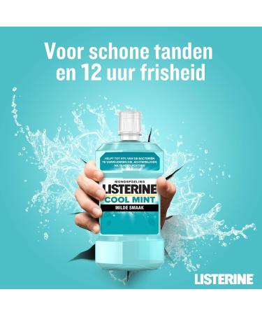  Listerine Listerine Cool Mint Mild Taste alcohol-free mouthwash with essential oils helps eliminate bacteria and ensures long-lasting fresh breath 6 x 500 ml - Buy Online on GoSupps.com