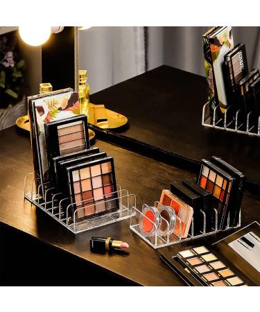 Rousey 2 STK Cosmetics Pallet Organizer | Transparent Eyeshadow & Pressed Powder Storage | Organizer with Slots & Bracket - White - Buy Online on GoSupps.com