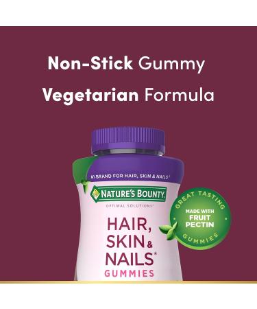 Nature s Bounty Optimal Solutions Advanced Hair Skin and Nails Pectin Gummies 2x Biotin Per Serving No Stick Gummy Vegetarian Formula Strawberry Flavor 200 ct 100 Total Servings 200 Count (Pack of 1) - Buy Online on GoSupps.com